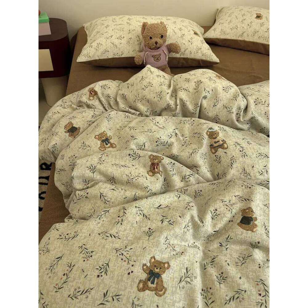 Boys Girls Duvet Cover with Zipper Ins Cute Cartoon Bed Flat Sheet Pillowcases No Filler Twin Queen Size Fashion Bedding Set H260311