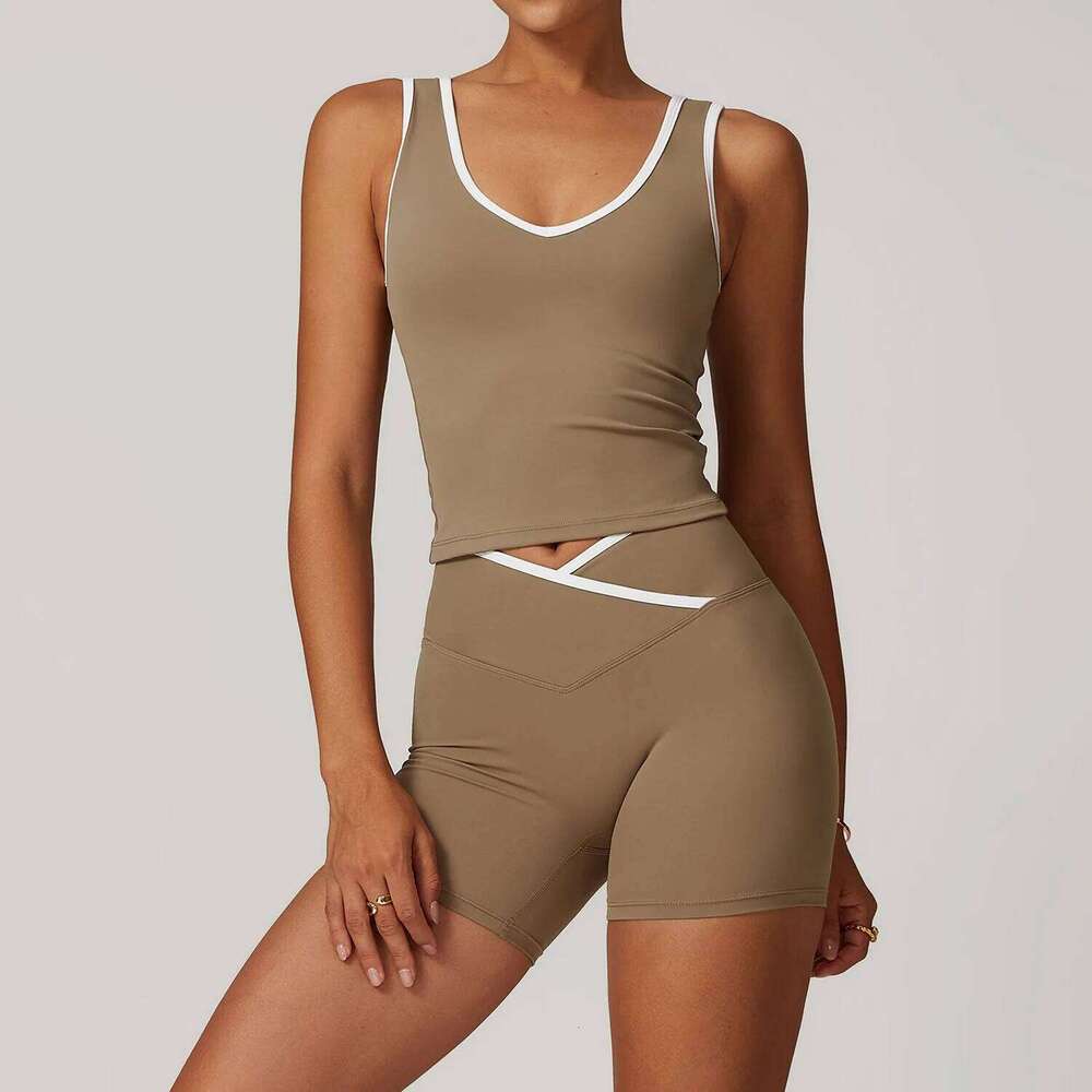 Yoga Set 2 Pieces Workout Outfits Fitness Sportswear Gym Tracksuit High Waist Leggings Sports Bra Athletic Wear Women Clothes 26H0311