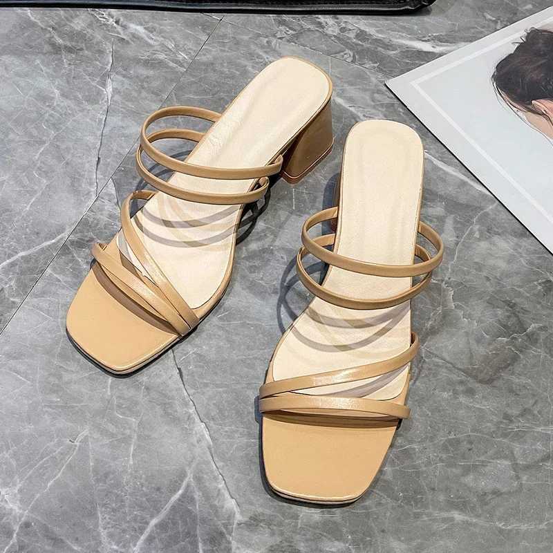 Women High Heel Sandals Summer Casual Female Shoes Woman Square Heel Open Toe Ankle Strap Ladies Sandalias Wedge Shoes K260311