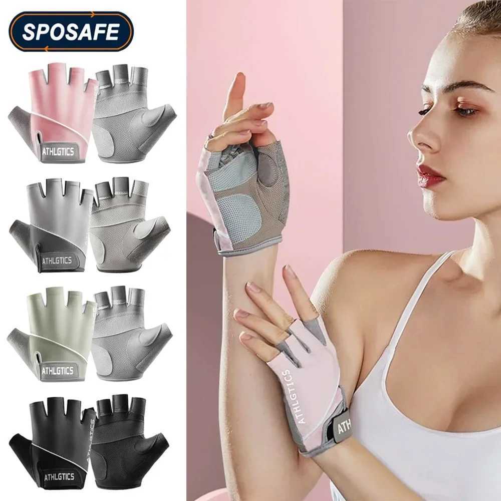 1Pair Breathable Cycling Gloves Workout Gym Gloves for Men Women Weight Lifting Fingerless Gloves Training Exercise Fitness M260311
