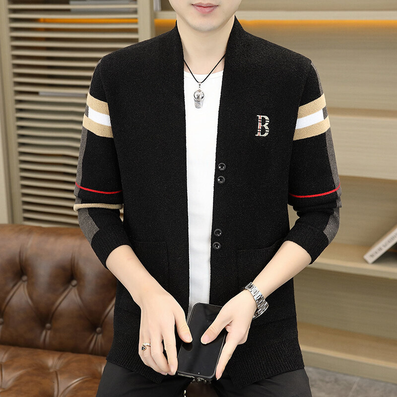 2026 Autumn And Winter New Long Sleeved Sweater Designer Cardigan Men's Knitted Sweater Korean Version Youth Fashion Trend Men's Cardigan Wh