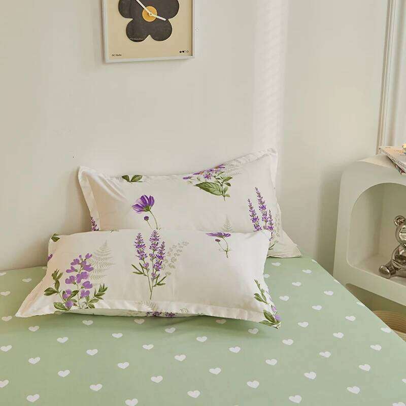 4 Pieces Bedding Country Romantic Lavender Flower Duvet Purple Yellow Floral Quilt Cover Microfiber Bedspread Set H260311