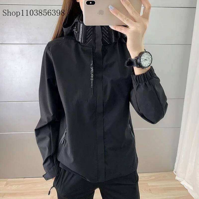 Men Outdoor Windproof Waterproof Spring Autumn Thin Coat Trendy Couple Single Layer Mountain Climbing Clothes Women 26H0311