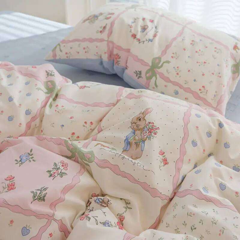 Ins Fashion Bedding Set 2025 New Full Queen Size Duvet Cover Flat Sheet Pillowcase No Filler Kids Adult Girls Boys Bed Linens H260311 - view 3