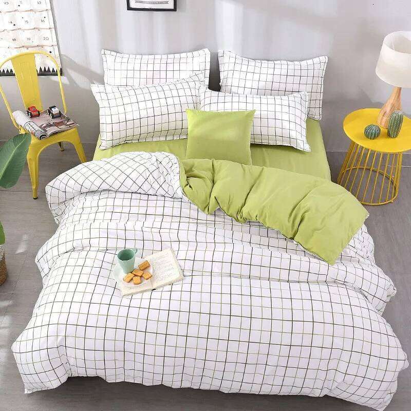 Simple four-piece bedding aloe cotton sheet quilt cover 1.8 meter home textile simple three-piece student 4pcs H260311