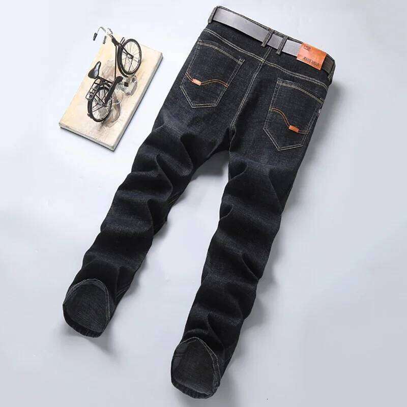 2025 New Spring Fashion Men's Jeans Business Casual Stretch Straight Denim Trousers Classic All Match Male Brand trousers Clothi Z260225