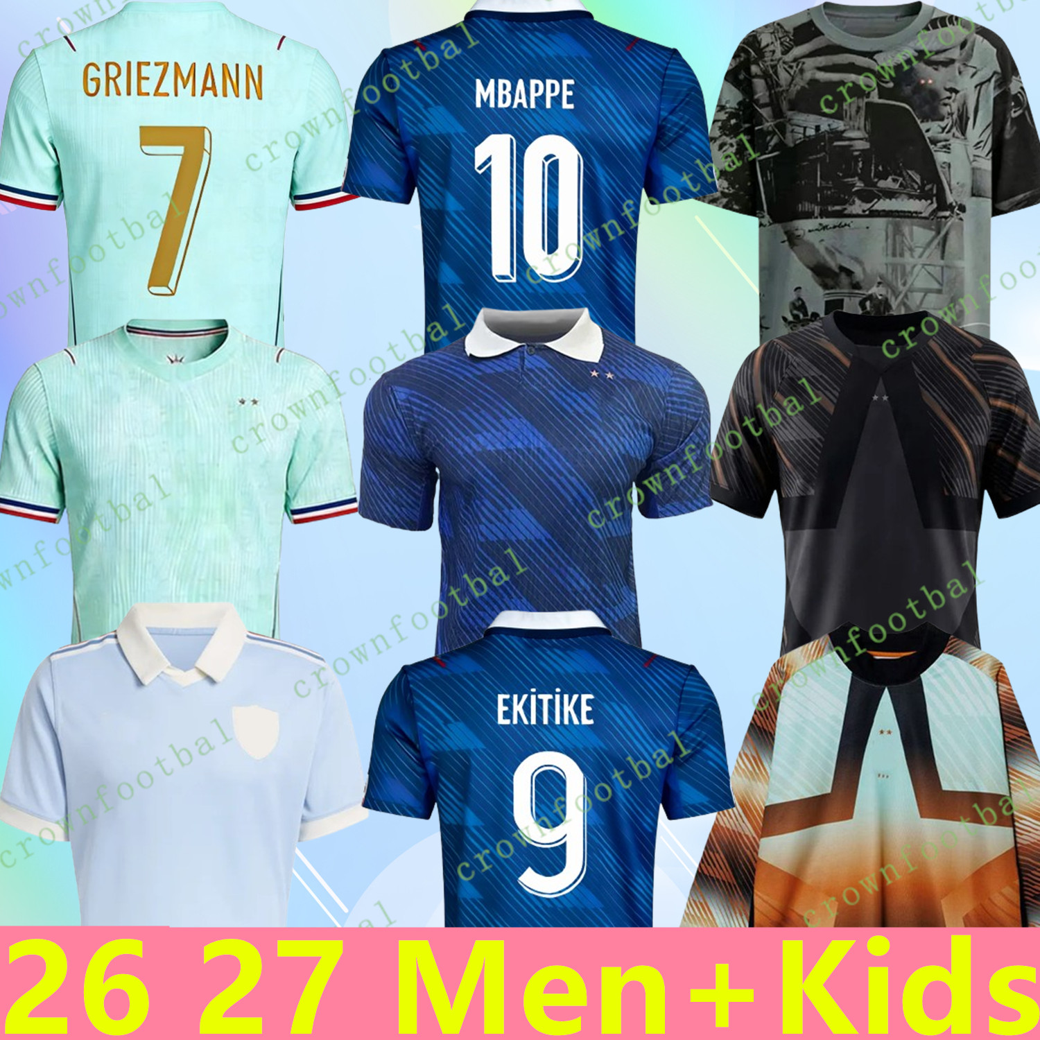 world cup 2026 French National Team Soccer Jersey Kids Men Full Set Mbappe, Griezmann Saliba Kolo Muani GRIEZMANN GIROUD KANTE DEMBELE T. HERNANDEZ FOFANA 26 27 France