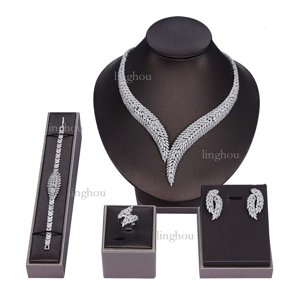 2026 Designer Necklace Luxury Brand Women's Jewelry Fashion Hot Selling Copper Micro Inlaid Full Diamond Bridal Necklace Bracelet Earring Set Jew