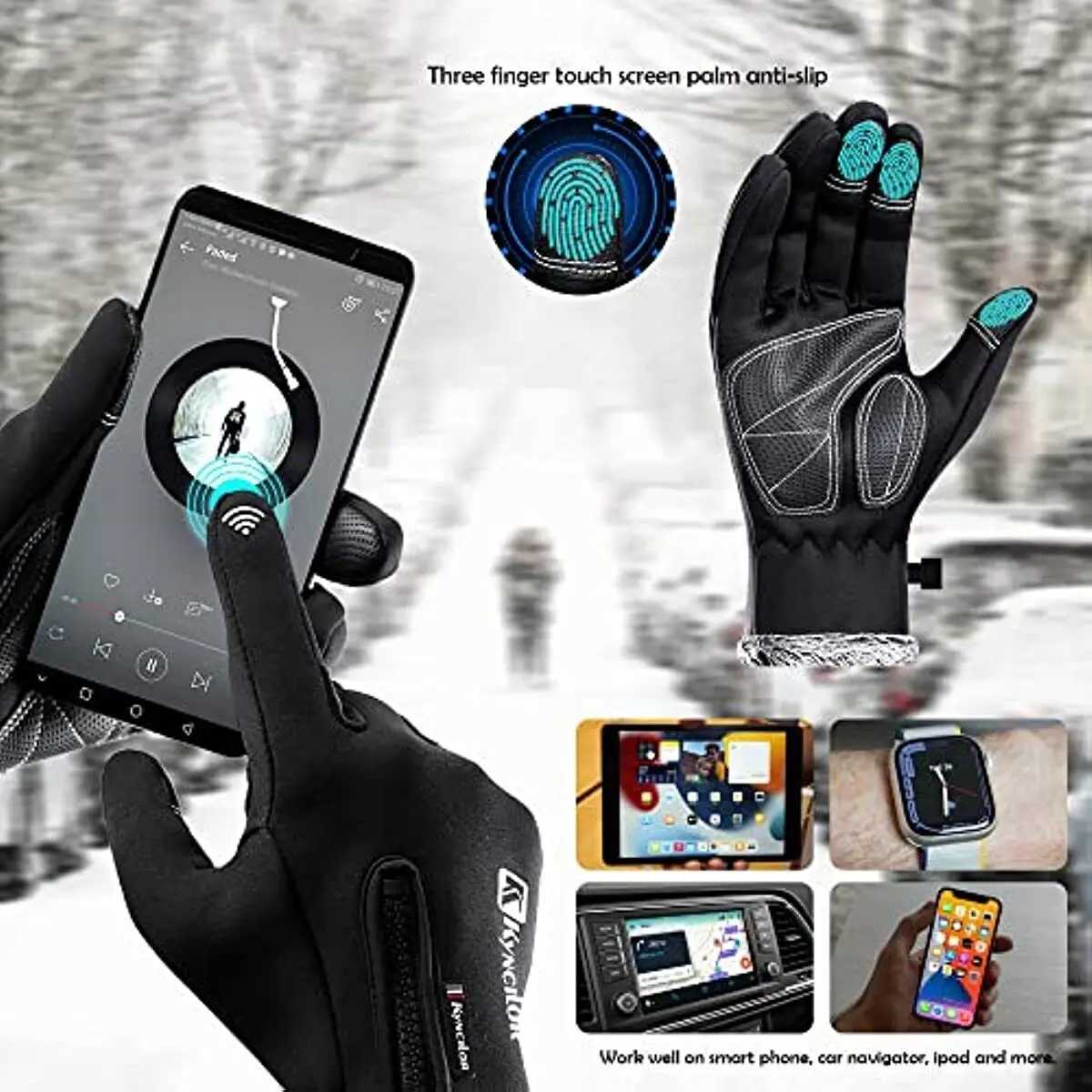 Winter Gloves Men Women Cold Weather Gloves Warm Waterproof Gloves Ski Snow Glove for Outdoor Work Windproof Thermal Gloves M260311