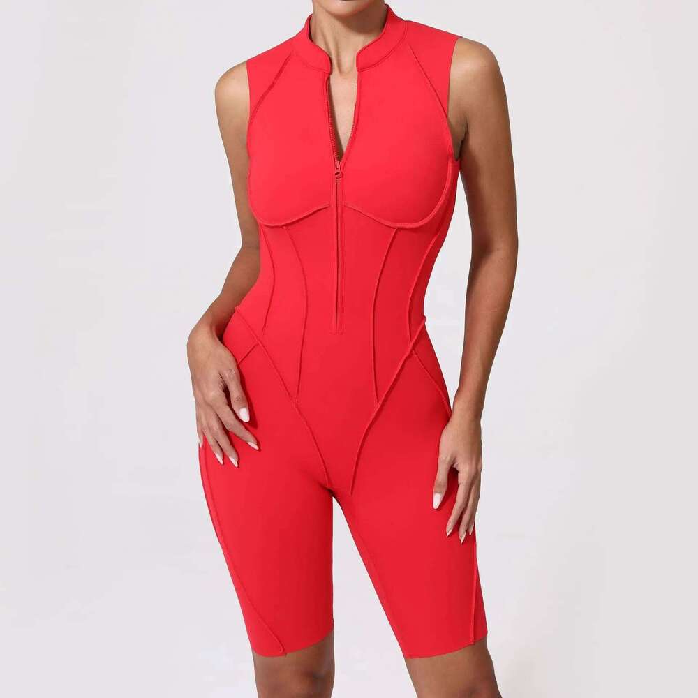 New Short Sleeve Zipper Sports Fitness Suits Women Dance Running Training Clothing Gym Push Ups Yoga Suit Set 26H0311