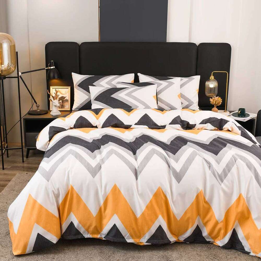 Geometric Duvet Nordic Style Wave Stripe Bedding Set King Size for Bedroom Hotel Modern Classic Lines Comforter Cover H260311 - view 5