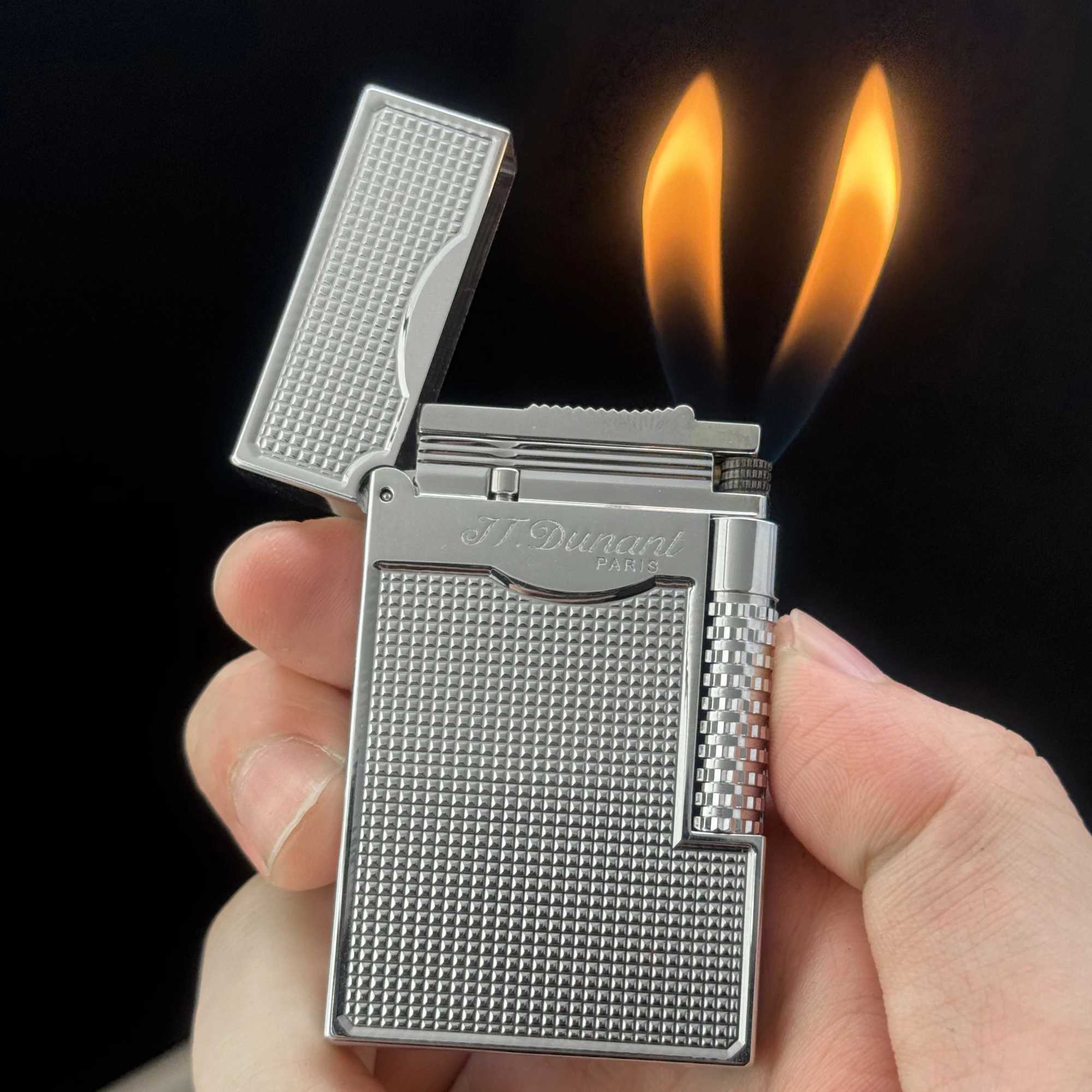 Luxury Lighter Double Flame Loud Sound Butane Refillable Cigar Lighter Memorial Smoking Tool For Smokers Gift Limited Edition N260311