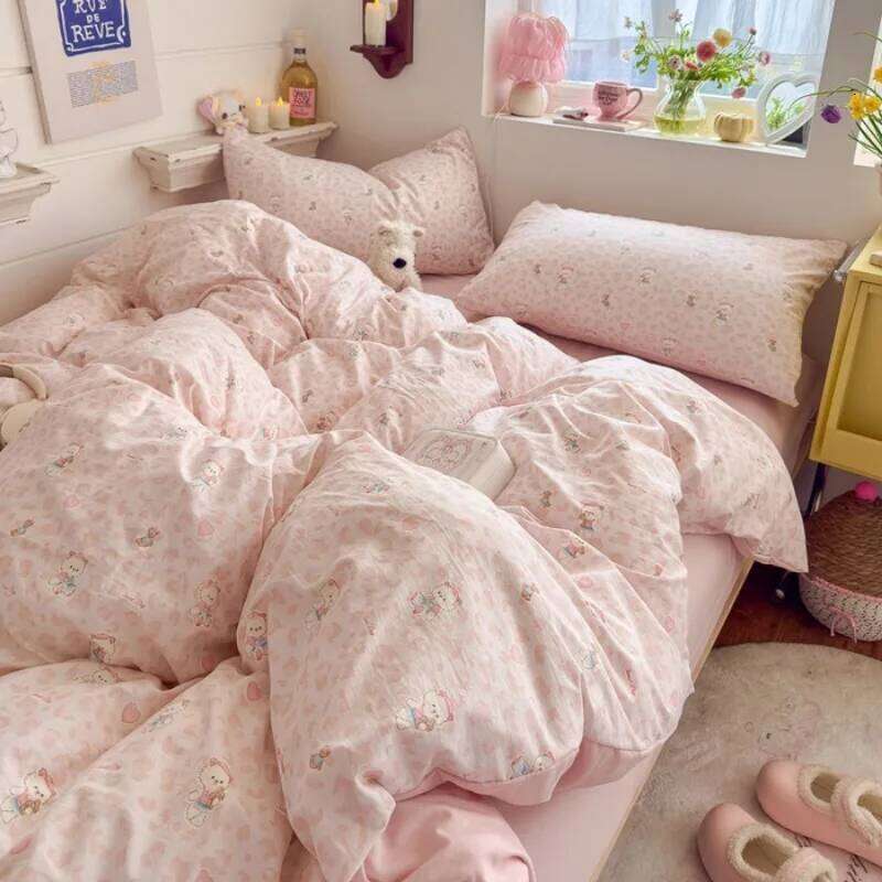 2025 new cartoon printing soft and comfortable bedding four-piece student cute cover quilt sheet dormitory 3-piece set H260311