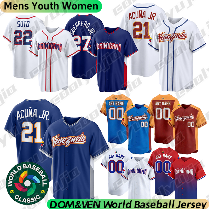 Team Dominican Republic World Baseball Classic Jersey 2026 Juan Soto Tatis Guerrero Jr Suarez Venezuela wbc jersey Acuna Jr republica dominicana Baseball Jerseys