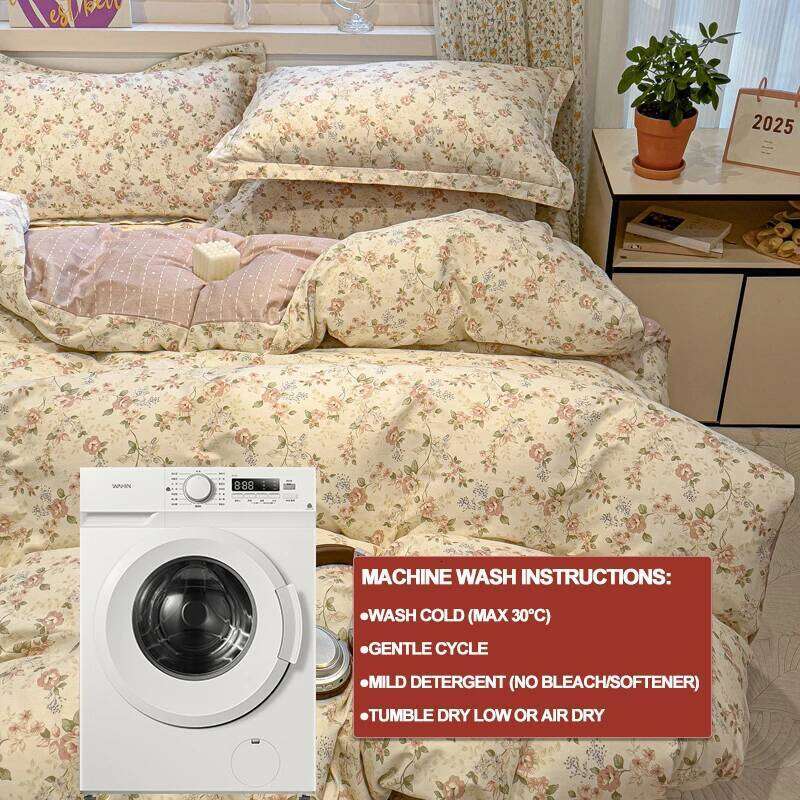 100% Cotton Floral Style Bedding 3 Piece, Set 1 Duvet Cover 2 Pillowcase,Single/Double/200x200/220x240 H260311