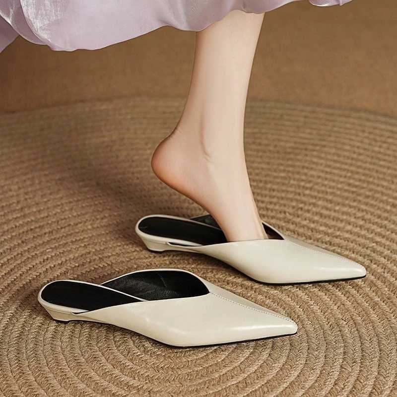 Spring Summer Wedges Heel Women Mules Fashion Cover Toe Slip On Slide Ladies Street Style Party Dress Sandalias K260311