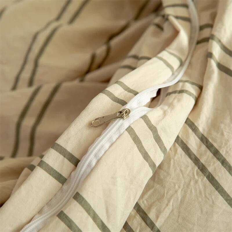 Chic Bedding 100% Washed Cotton Duvet Cover with Sheet Pillowcase Ultra Soft Comfortable 3pcs/4pcs Striped Bed Set H260311