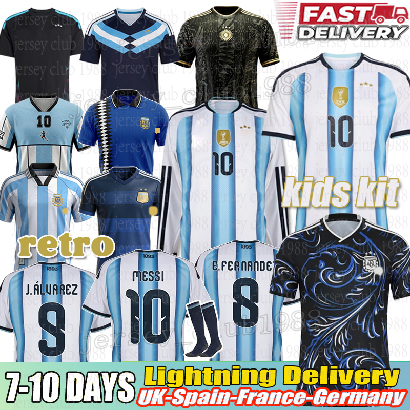 25 26 Argentinas soccer Jerseys MESSIS GARNACHO DE PAUL National Team MARTINEZ Maradona kids kits retro Football Shirt SUAREZ Miamis FC Argentinas Jersey 25 26