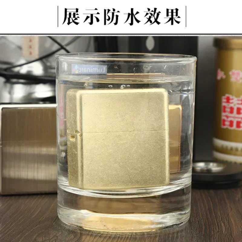 912 Retro High End Waterproof Sealed Armor Constantine Lighter 3/5 Hinge Metal Petrol Lighter Mens Gift With box N260311