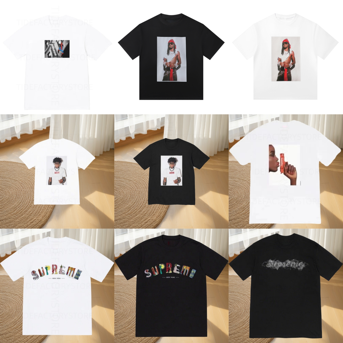 mens tshirts supremely shirt short sleeve Designer Mens shirts top pull American street fashion brand letter print 100% cotton sweat absorbing Y2K hip-hop tee