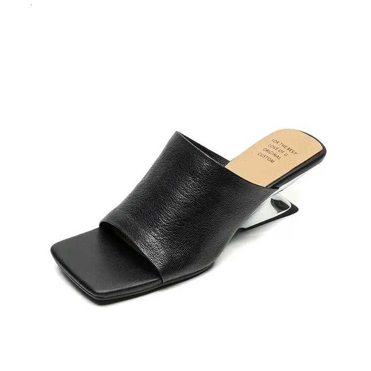 Fashion Limp Heel for Women 2025 Summer New Square Toe Special-shaped Heels K260311
