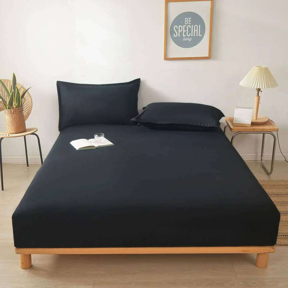 3pcs Cotton Bed 1 Fitted Sheet + 2 Pillowcases Breathable Soft Mattress with Pillow Cover Bedding Set H260311