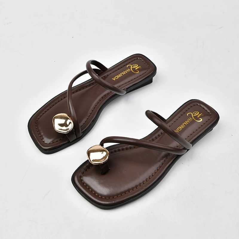 2025 Summer Beach Flip Flop Clip Toe Women Flats Slippers Shoes Outdoor Casual Ladies Low Heel Slides K260311