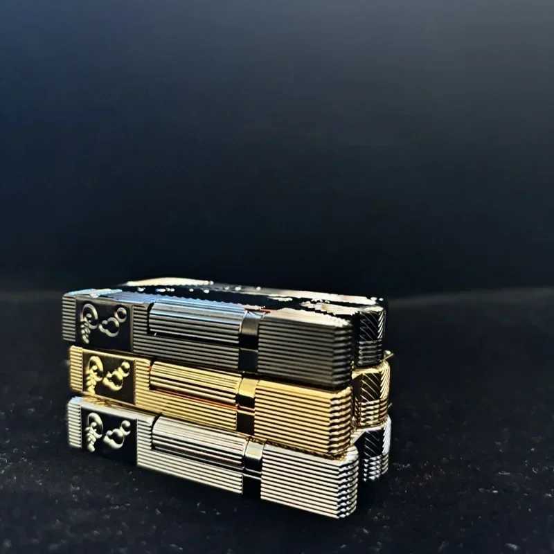 Creative mermaid pattern fuel lighter classic brass material crisp sound side-sliding ignition exquisite gift for men N260311