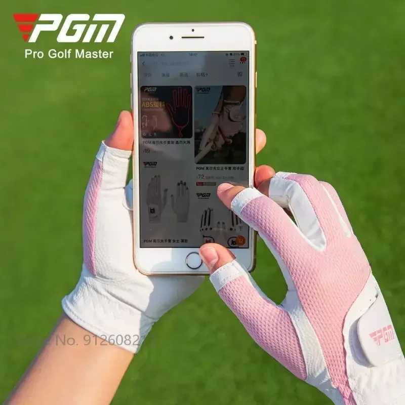 PGM 1 Pair Ladies Breathable Mesh Sports Mittens Fingerless Touch Screen Gloves Women Left and Right Hand Sunscreen Gloves M260311