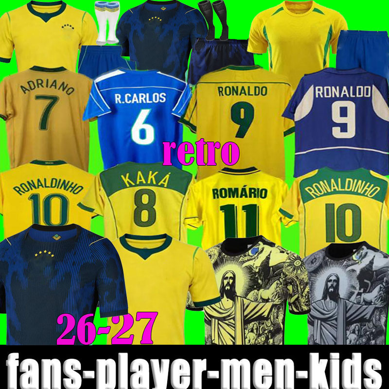 2026 BraziLS VINI JR soccer jerseys 26 27 RAPHINHA Rodrygo men kids 1998 2002 2004 retro Romario Ronaldo Ronaldinho 1970 1994 Brasil PELE 2006 RIVALDO KAKA 2010 shirt