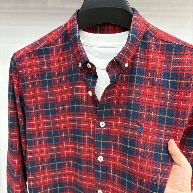 Luxury Brand Embroidery 100% Cotton Long Sleeved New Shirt Men's Casual Loose Top Business Men 26Y0311