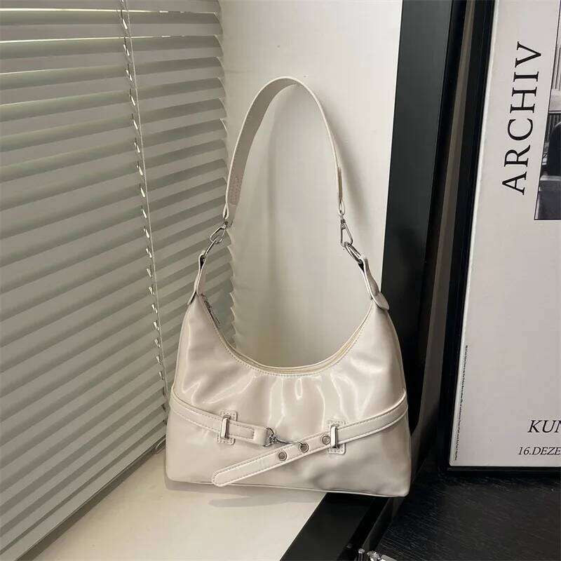 Vintage Belt Design Women Pu Shoulder Underarm Bags Large Capacity Ladies Crossbody Bag Tote Simple Versatile Female Handbags XJ260311