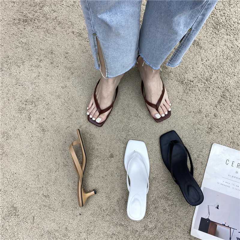 Bailamos 2021 Women Beach Flip Flop Shoes Ladies Elegant Summer Slipper Low Heel Slides Outsides Slipper New Sandals K260311