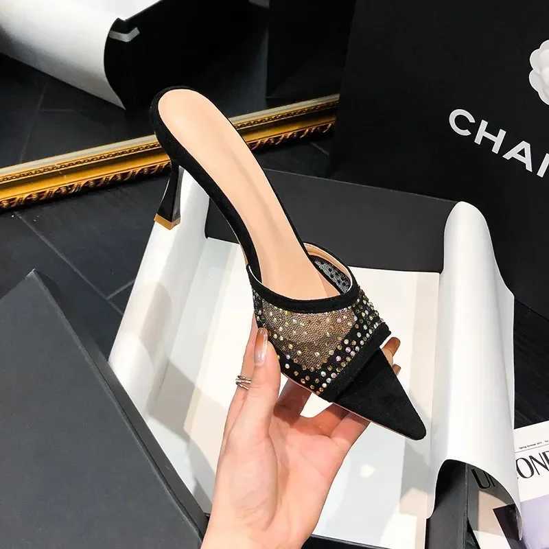 Summer New Fashion Womens Mesh Sexy High Heels Womens Pointed Dress Shoes Zapatos De Mujer Shoes Women K260311