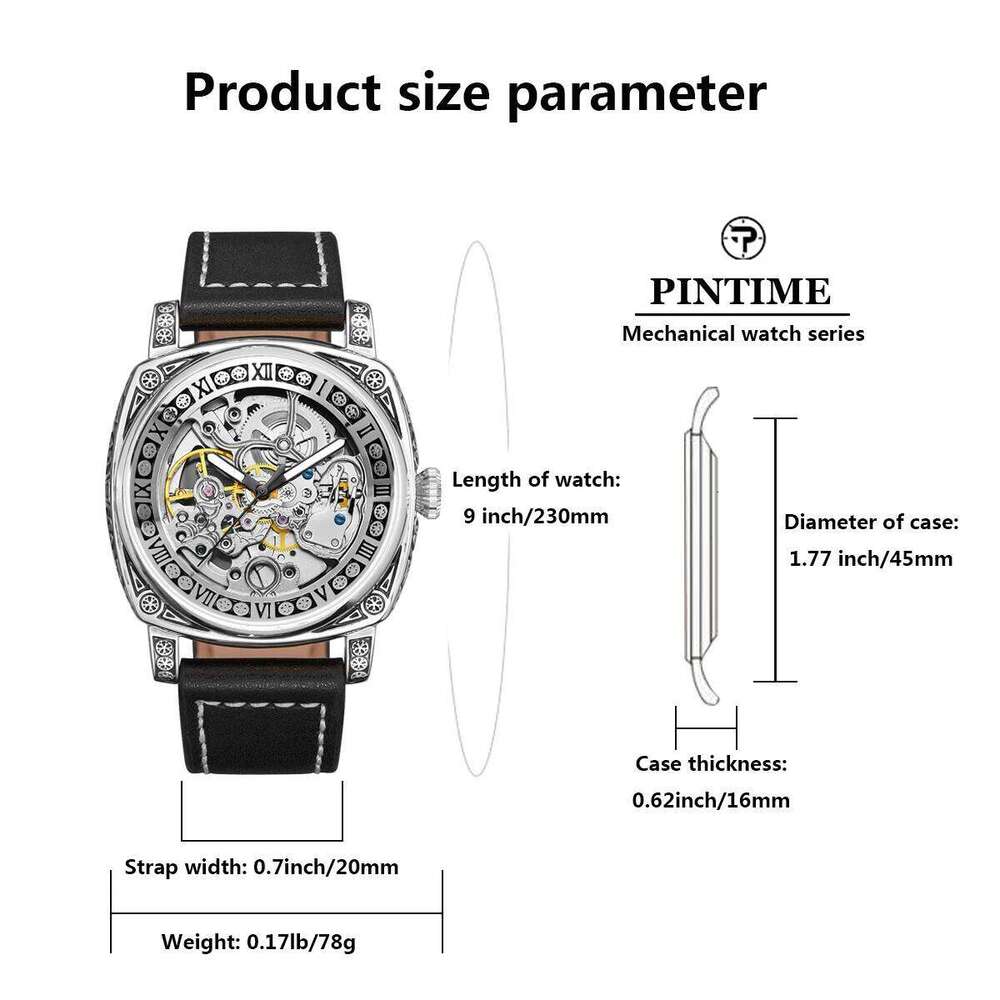 New hollowed out fashionable classic punk unisex mechanical watch