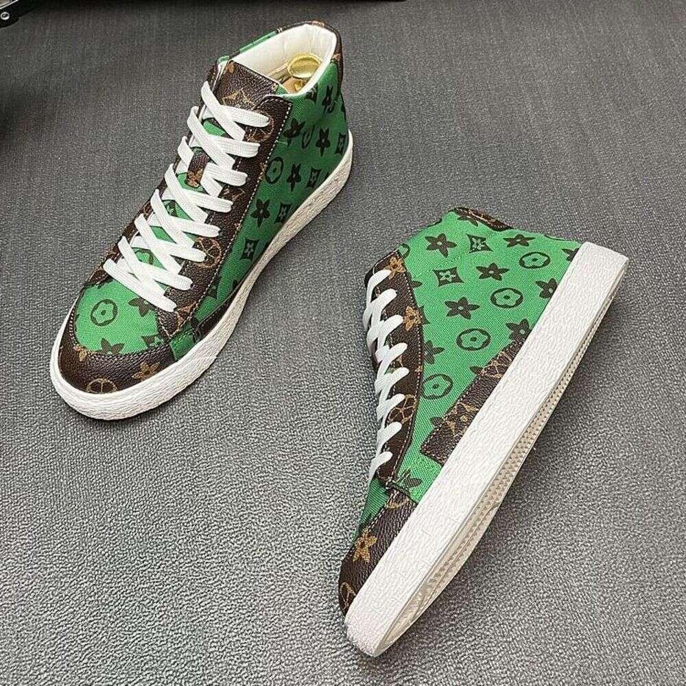 Casual Shoes Designer Free Shipping Casual Sports Sneakers Trendy Versatile Youth Lace up High top Men's Shoes Black White Green