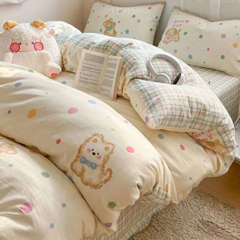 Cute Cartoon Bedding Set Kids Adult Favorite Duvet Cover Pillowcase Sheet Single Full Size Queen Girls Boys Bed Linens H260311