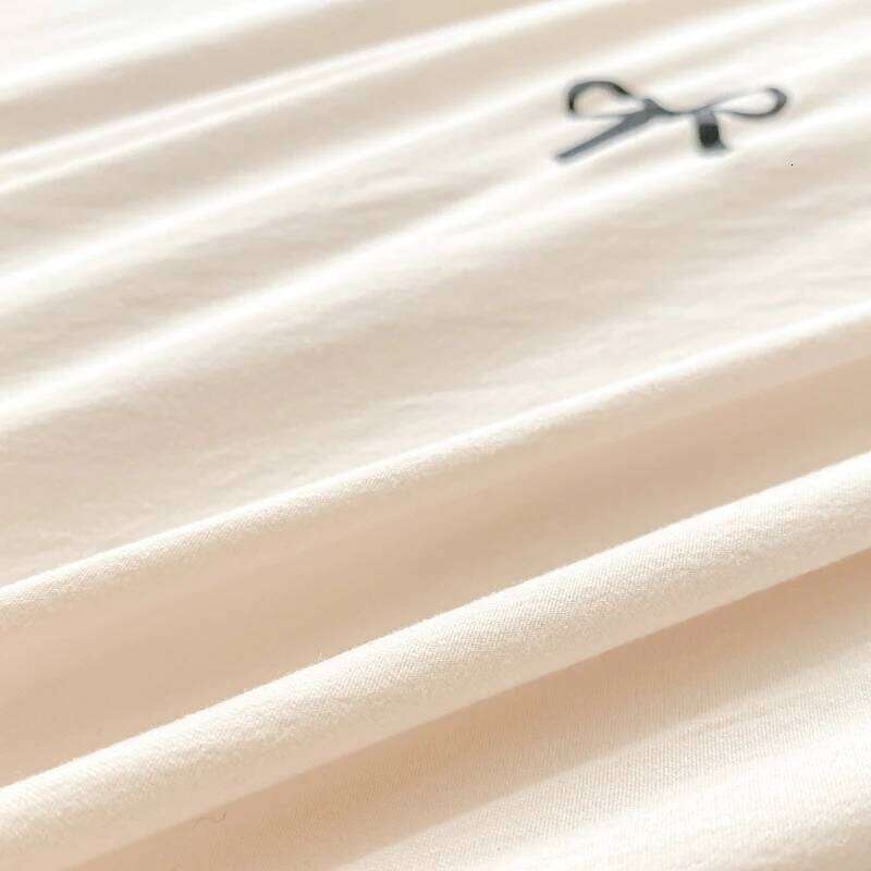 3-Piece Sheet Pink Bowknot Embroidery Duvet Cover Set, Comfortable Bedding Set Bedspread for All Seasons H260311