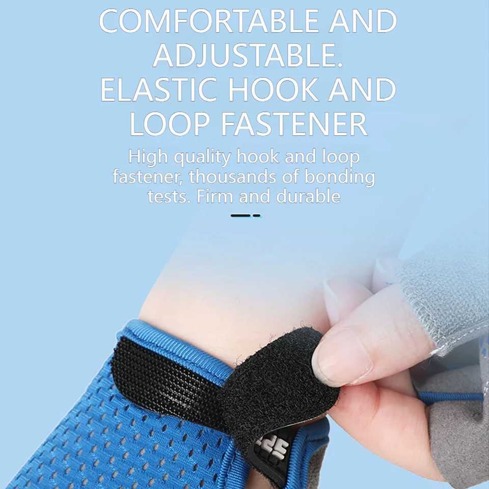 LOODEEL Childrens Gloves Half-finger Anti-slip FitnESS Hand PROtection Thin Balancing Blue Gray Riding Sports For Boy Girl M260311