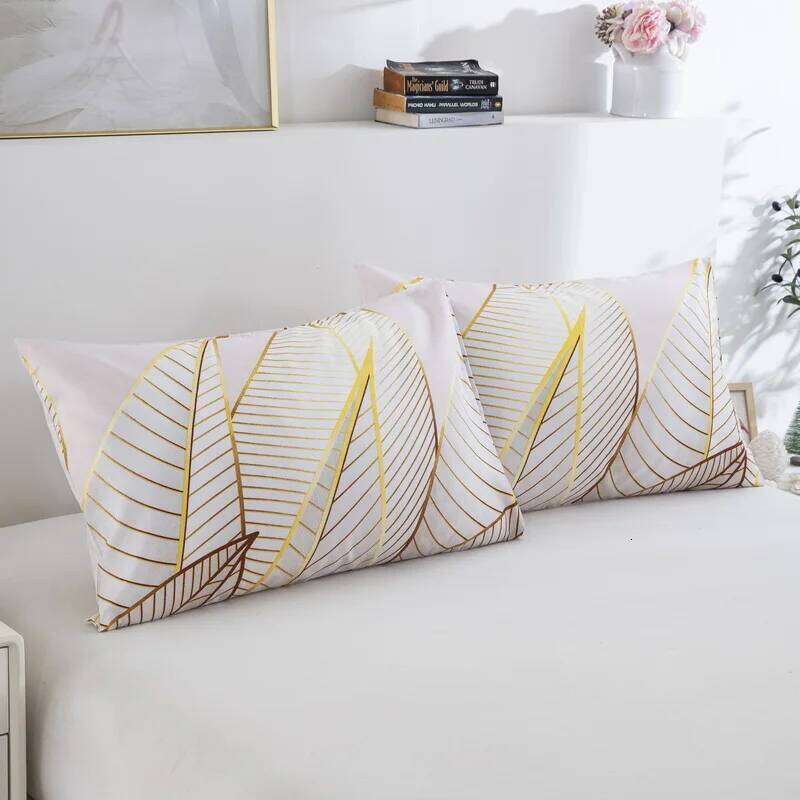 Gold Leaf Duvet Twin Full King Size Tropical Botanical Leaves Bedding Set Soft Microfiber Garden Farmhouse Comforter Cover H260311