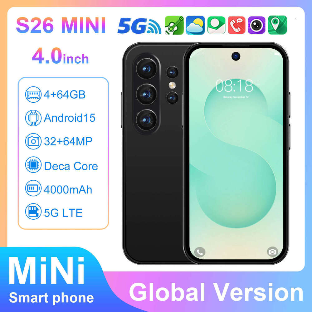 Famous brand cross-border S26 Mini 4+64G Android 4-inch smartphone, source manufacturer can send on behalf CKS