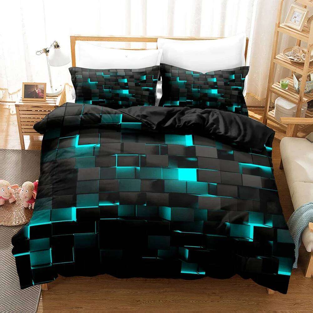 3pcs 1xDuvet + 2xPillowcase Without Core Red Grid Print Bedding Set Comfortable Duvet Cover For Bedroom H260311 - view 6