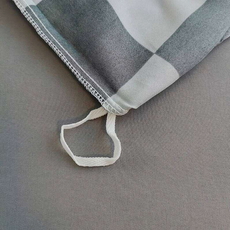 Pure Cotton Cover Set,Bedding Set With Plaid Stripe,1 Duvet Cover,1 Flat/Fitted Sheets,1/2 Pillowcases,Soft Simple Style H260311