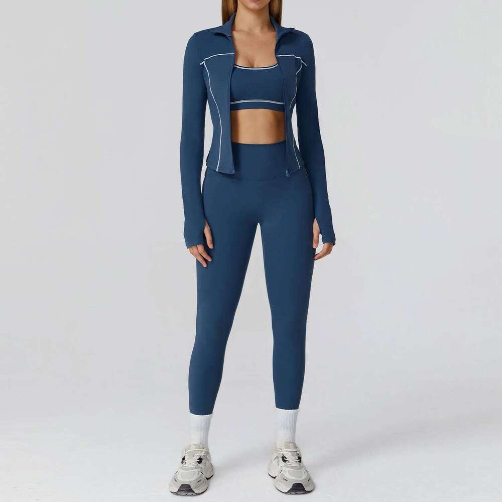 Set 2/3PCS Sports Outfits Women Clothes Fitness Tracksuit Gym Legging Workout Long Sleeved Female Bra Yoga Suit Sportswear 26H0311
