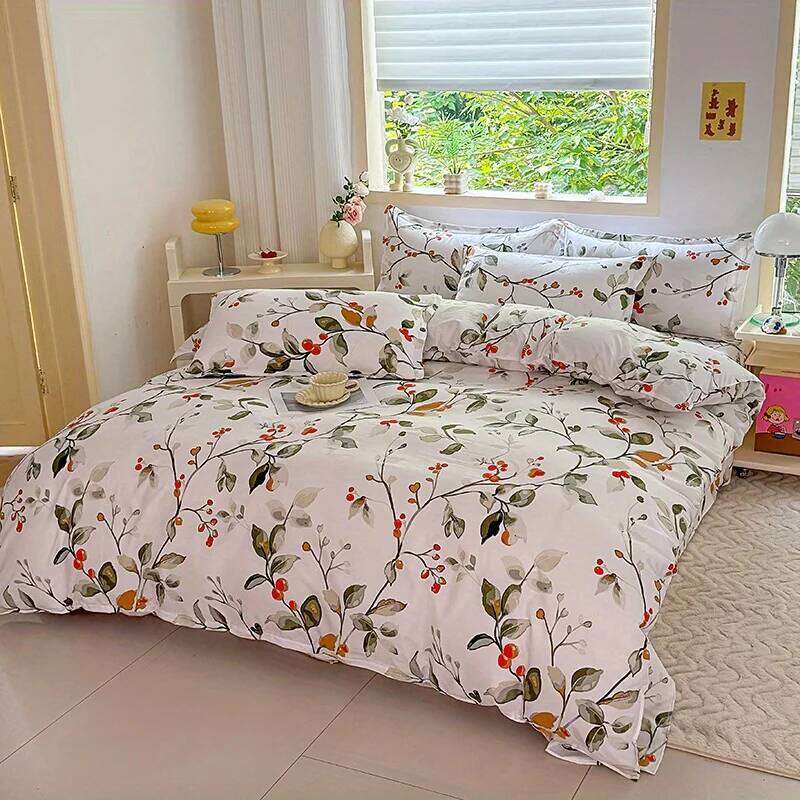 3-Piece Duvet Cover Set with 2 Pillowcases, Breathable Polyester, Machine Washable, Zipper Closure H260311