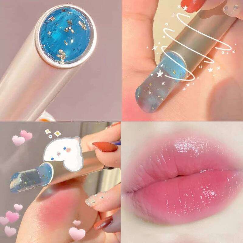 Gold Foil Shinny Balm Long Lasting Moisturizing Temperature Change Base Cream Lipstick Lip Make Up W260311