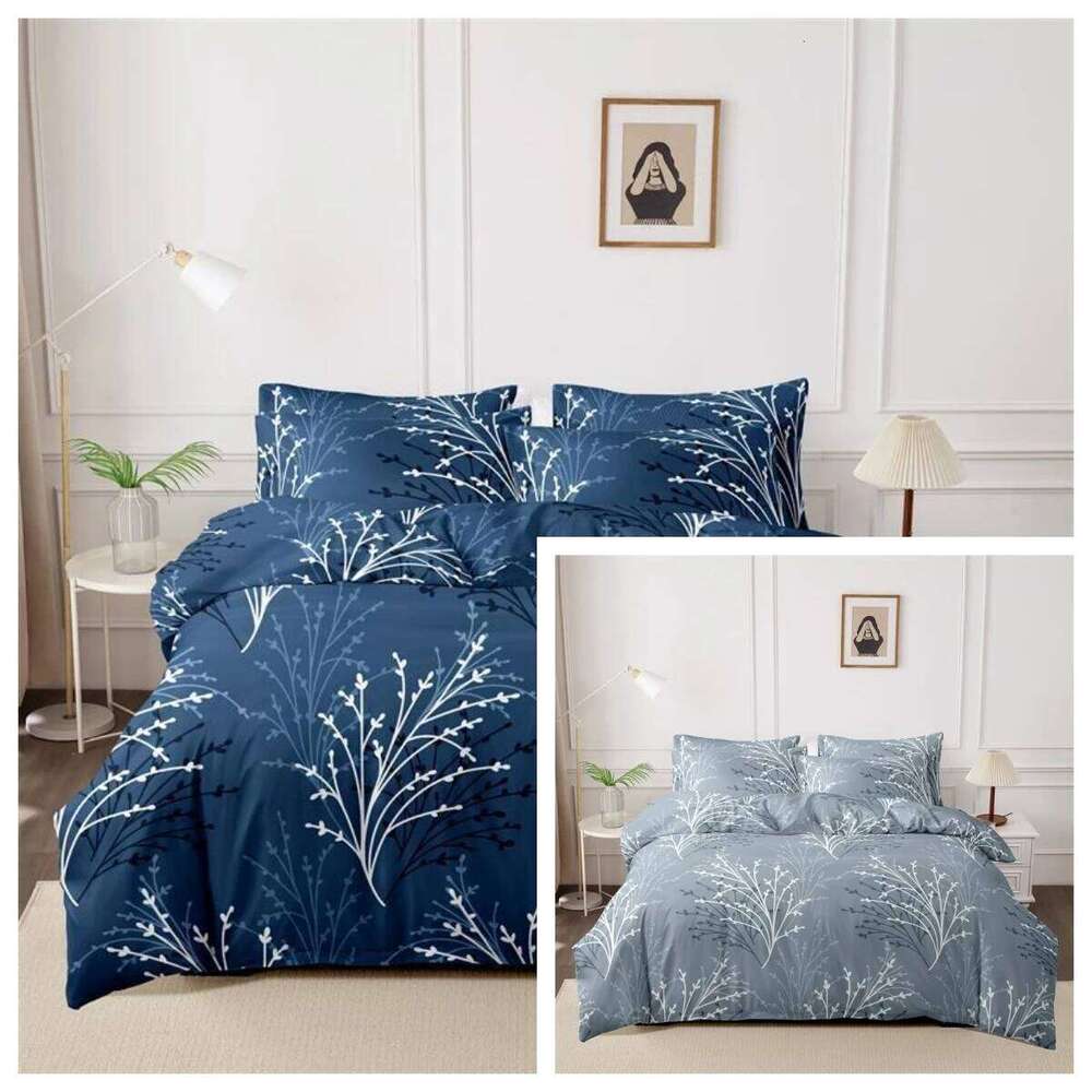 Kuup Queen Size Matte Duvet with Flower Branch Design High Quality Skin Friendly Colored Bedding Set Quilt Cover H260311