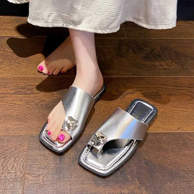 Fashion Flat Womens 2025 New Ring Toe Sandals Summer Shoes for Women Casual Large Size 35-43 Flip Flops Women K260311