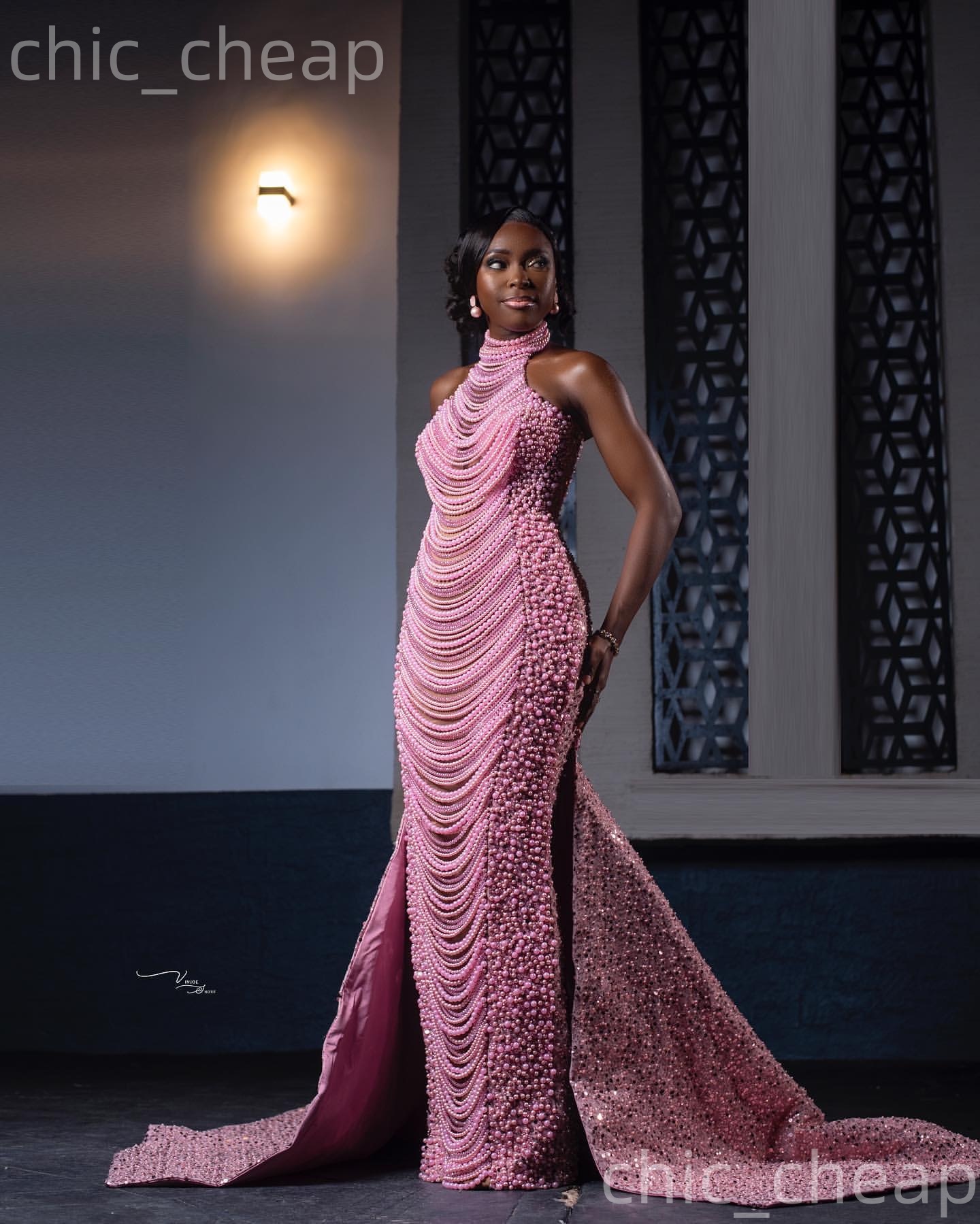 2K26 Pink Prom Dress 2026 Mermaid Prom Dress Beadings Pearls Detachable Train Evening Dresses Birthday Party Formal Receiption Gowns Dresses ZJ015 - view 3
