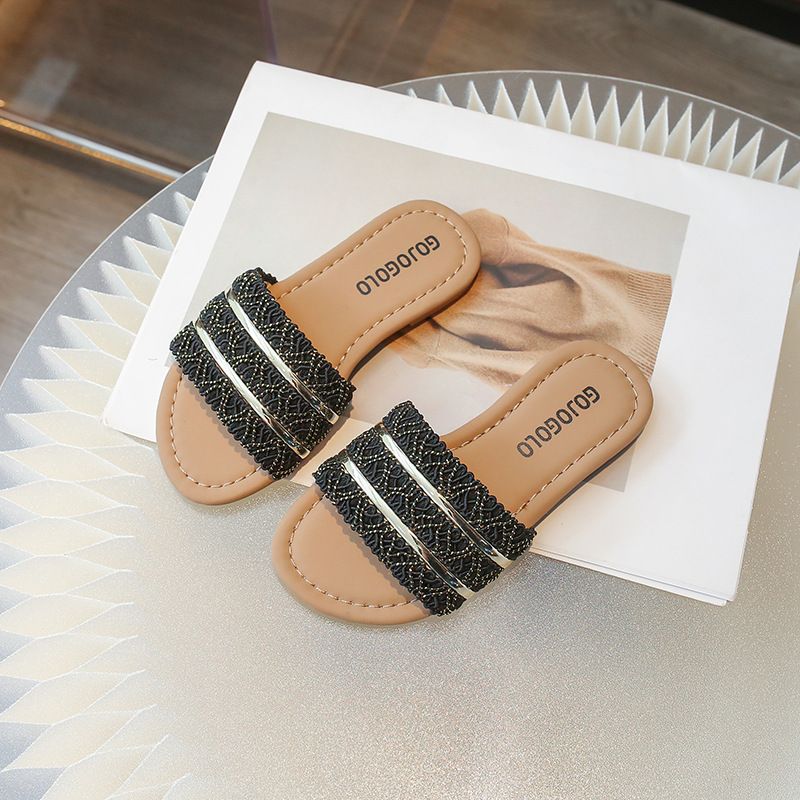 Designer Kids Flat Slippers Open Toe Girl Slippers Casual Summer Kidszworld Kid Girl Slippers Comfortable Outdoor Beach Slipper Shoes Toddler Size 26 